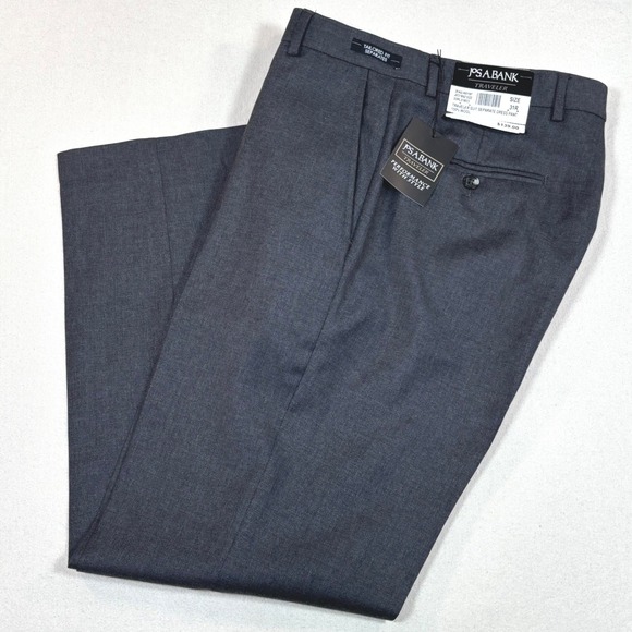 Jos. A. Bank Other - Jos A Bank Traveler Tailored Fit Classic Gray Wool Dress Pants Mens 31x28 NWT